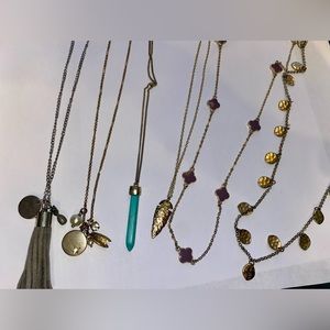 6 Necklaces! in gold and silver with long chains.